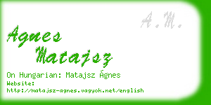 agnes matajsz business card