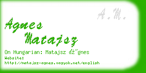 agnes matajsz business card